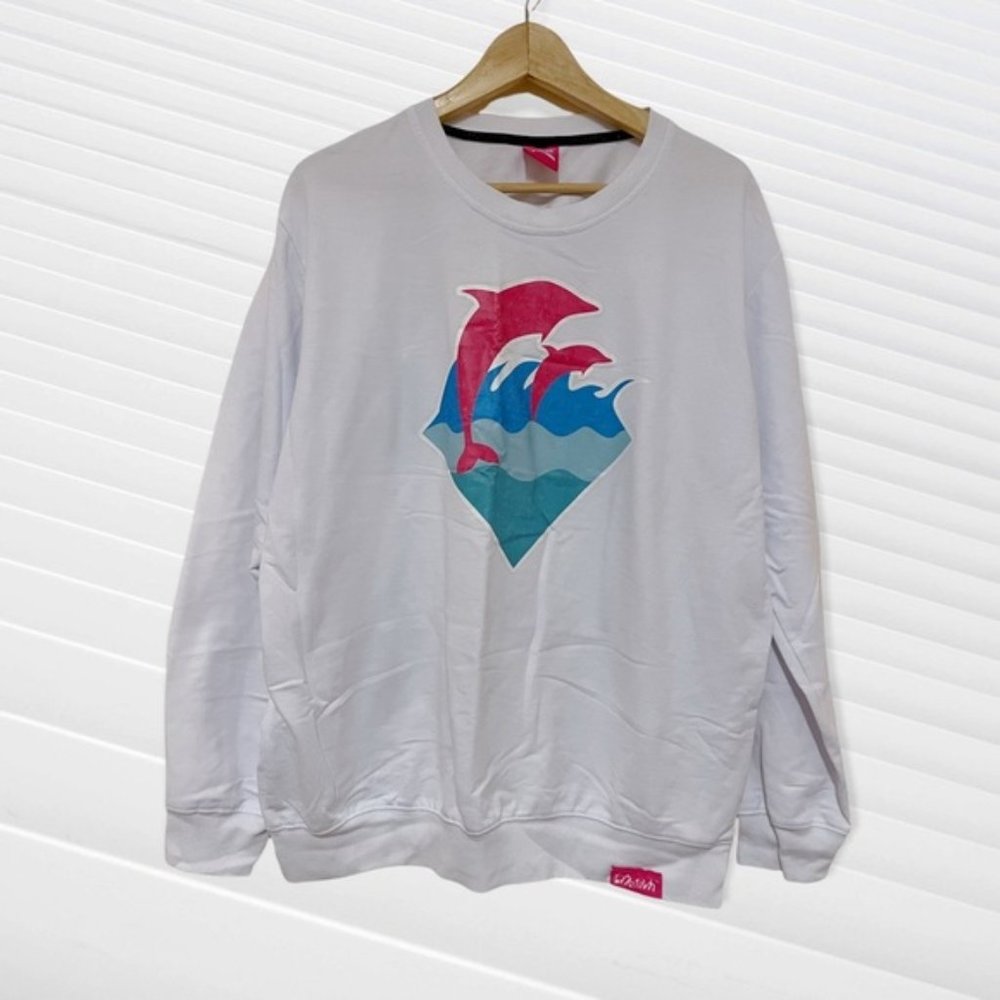 Pink+Dolphin white long sleeve shirt XL